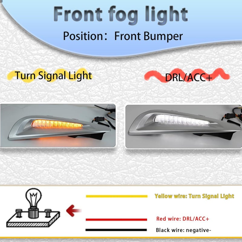 PGTOPONE Switchback White/Amber LED Front Bumper Light Daytime Running Lamp Amber Sequential Turn Signal Light Feature Compatible with Toyota Prius 2019 2020 2021 2022 Bezel Wire Harness - Image 2